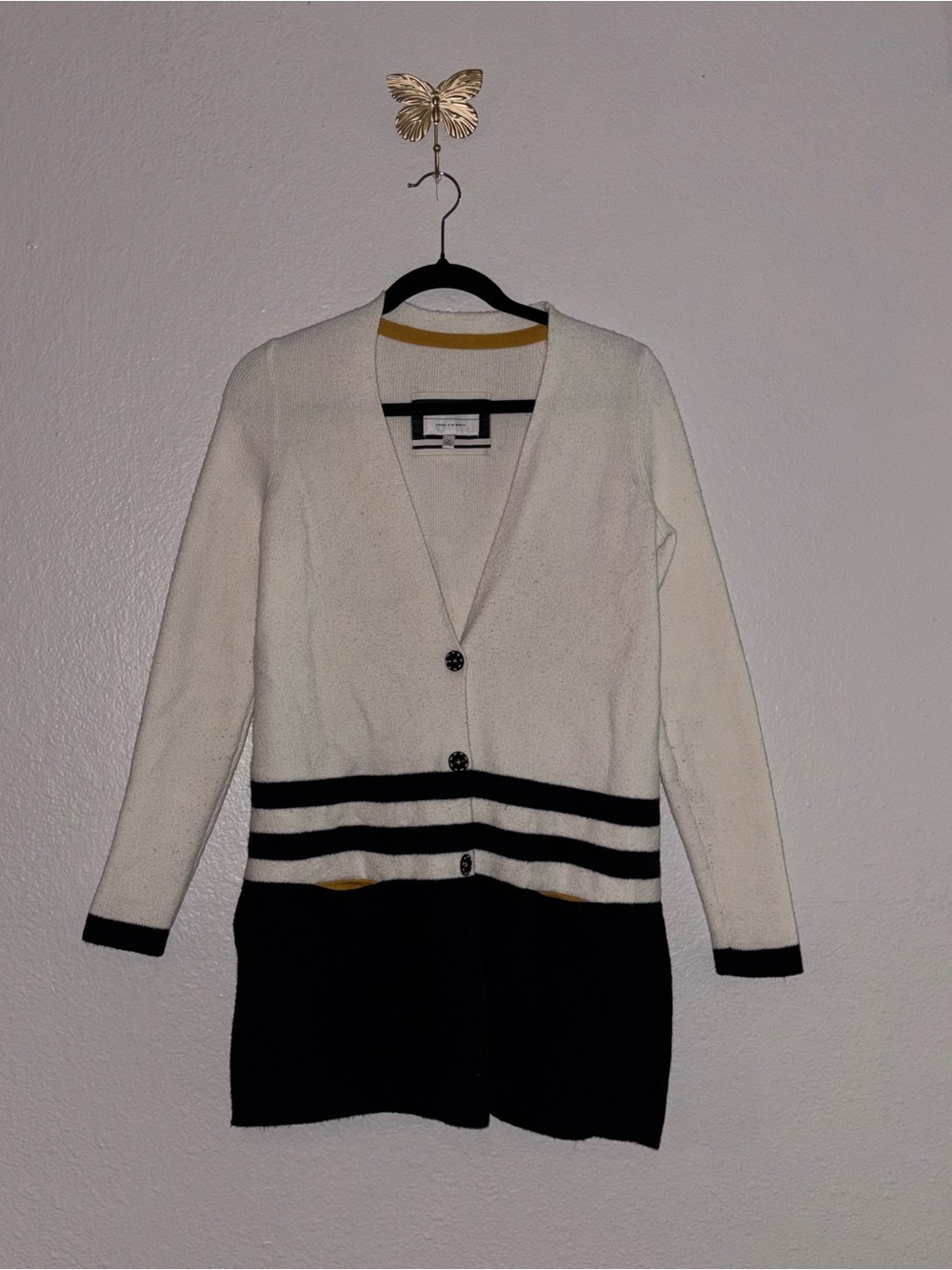 Anthropologie Angel Of The North Varsity Cardigan Size X-Small